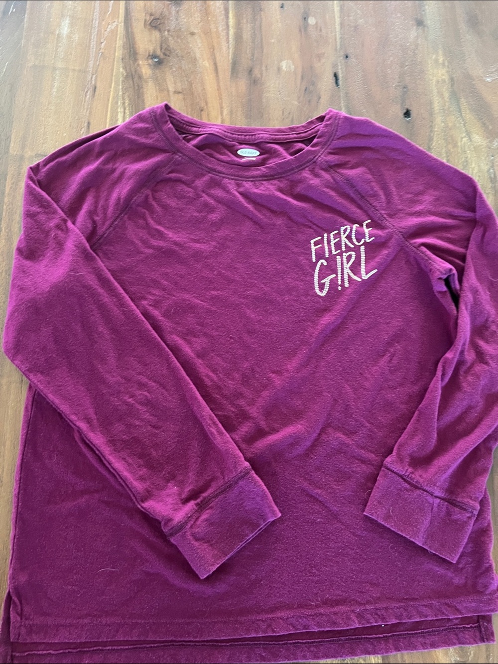 Old Navy Magenta 'Fierce Girl' Long-Sleeve Tee